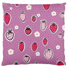 Juicy Strawberries Large Cushion Case (one Side) by SychEva