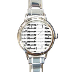 Athletic Running Graphic Silhouette Pattern Round Italian Charm Watch by dflcprintsclothing