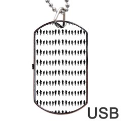 Athletic Running Graphic Silhouette Pattern Dog Tag Usb Flash (one Side) by dflcprintsclothing