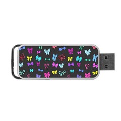 Bows On Black Portable Usb Flash (one Side) by Daria3107