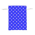 1950 Purple Blue White Dots Lightweight Drawstring Pouch (L) Front