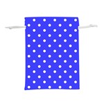 1950 Purple Blue White Dots Lightweight Drawstring Pouch (L) Back