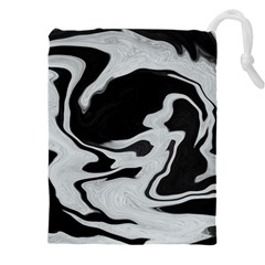 Black And White Drawstring Pouch (5xl) by kiernankallan