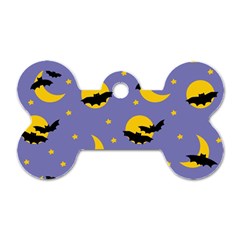 Bats With Yellow Moon Dog Tag Bone (one Side) by SychEva