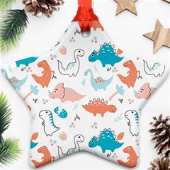 Funny Dinosaurs Kids Star Ornament (two Sides) by SychEva