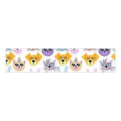 Funny Animal Faces With Glasses On A White Background Velvet Scrunchie by SychEva