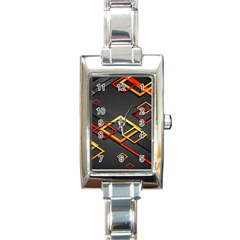 Modern Geometry Rectangle Italian Charm Watch by Sparkle