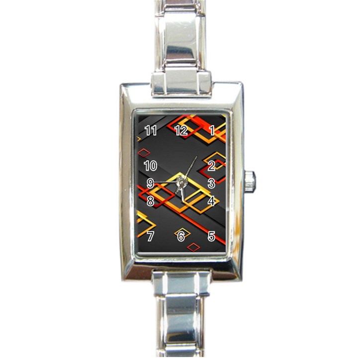 Modern Geometry Rectangle Italian Charm Watch