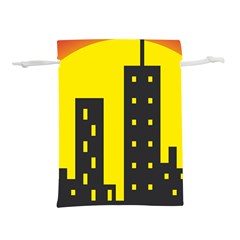 Skyline-city-building-sunset Lightweight Drawstring Pouch (l) by Sudhe