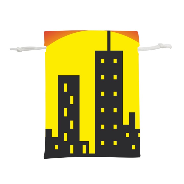 Skyline-city-building-sunset Lightweight Drawstring Pouch (L)