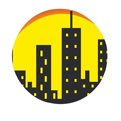 Skyline-city-building-sunset Mini Round Pill Box (pack Of 5) by Sudhe