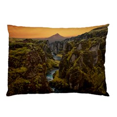 Landscape-cannon-river-mountain Pillow Case by Sudhe