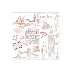 London-paris-drawing-vector-london-comics Satin Bandana Scarf by Sudhe