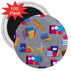 80s And 90s School Pattern 3  Magnets (100 Pack) by NerdySparkleGoth