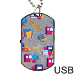 80s And 90s School Pattern Dog Tag Usb Flash (two Sides) by NerdySparkleGoth