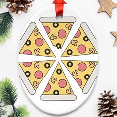 Pizza-slice-food-italian Oval Ornament (two Sides) by Sudhe