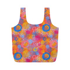 Multicolored Splashes And Watercolor Circles On A Dark Background Full Print Recycle Bag (m) by SychEva