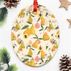 Yellow Juicy Pears And Apricots Ornament (oval Filigree) by SychEva