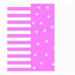 Saturated Pink lines and stars pattern, geometric theme Large Garden Flag (Two Sides) Front