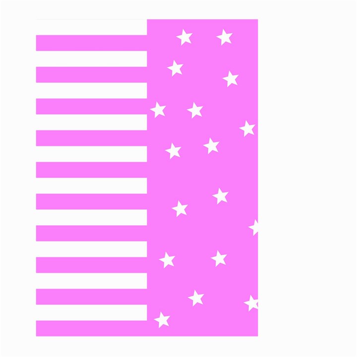 Saturated Pink lines and stars pattern, geometric theme Large Garden Flag (Two Sides)