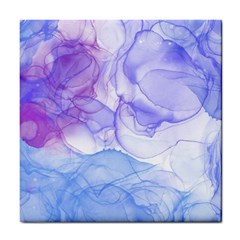 Purple And Blue Alcohol Ink  Tile Coaster by Dazzleway