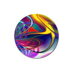 Colorful Rainbow Modern Paint Pattern 13 Magnet 3  (round) by DinkovaArt