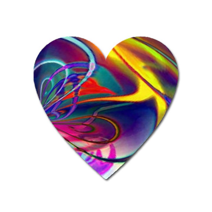 Colorful Rainbow Modern Paint Pattern 13 Heart Magnet