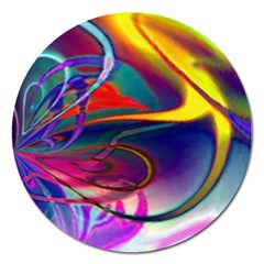 Colorful Rainbow Modern Paint Pattern 13 Magnet 5  (round) by DinkovaArt