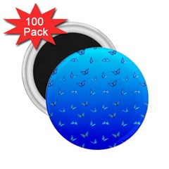 Butterflies At Blue, Two Color Tone Gradient 2 25  Magnets (100 Pack)  by Casemiro