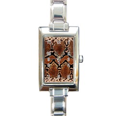 Leatherette Snake 3 Rectangle Italian Charm Watch by skindeep