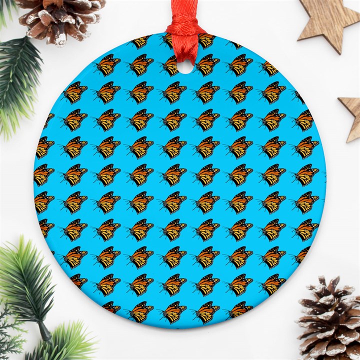 Monarch Butterfly Print Ornament (Round)