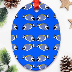 Powder Blue Tang Print Ornament (oval) by Kritter