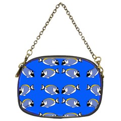 Powder Blue Tang Print Chain Purse (two Sides) by Kritter