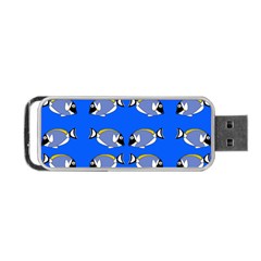 Powder Blue Tang Print Portable Usb Flash (two Sides) by Kritter