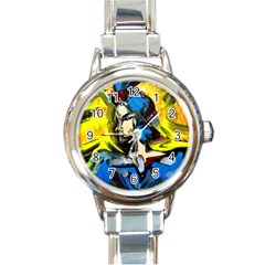 Blue Bird-1-4 Round Italian Charm Watch by bestdesignintheworld