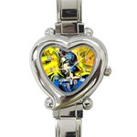 blue bird-1-4 Heart Italian Charm Watch Front