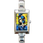 Blue Bird-1-4 Rectangle Italian Charm Watch Front