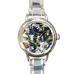 Snow In A City-1-1 Round Italian Charm Watch by bestdesignintheworld