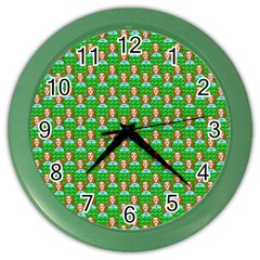 Girl Green Color Wall Clock by snowwhitegirl