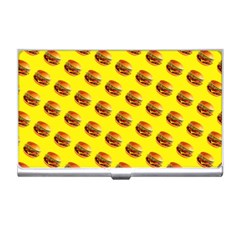 Vector Burgers, Fast Food Sandwitch Pattern At Yellow Business Card Holder by Casemiro