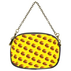 Vector Burgers, Fast Food Sandwitch Pattern At Yellow Chain Purse (one Side) by Casemiro