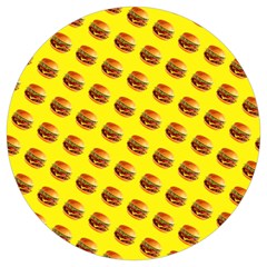 Vector Burgers, Fast Food Sandwitch Pattern At Yellow Round Trivet by Casemiro