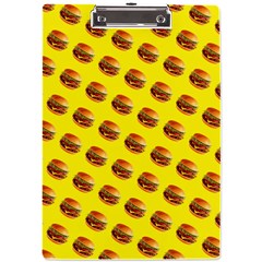 Vector Burgers, Fast Food Sandwitch Pattern At Yellow A4 Clipboard by Casemiro