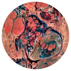 Abstract Marbling Round Trivet by kaleidomarblingart