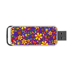 Gay Pride Rainbow Floral Paisley Portable Usb Flash (one Side) by VernenInk