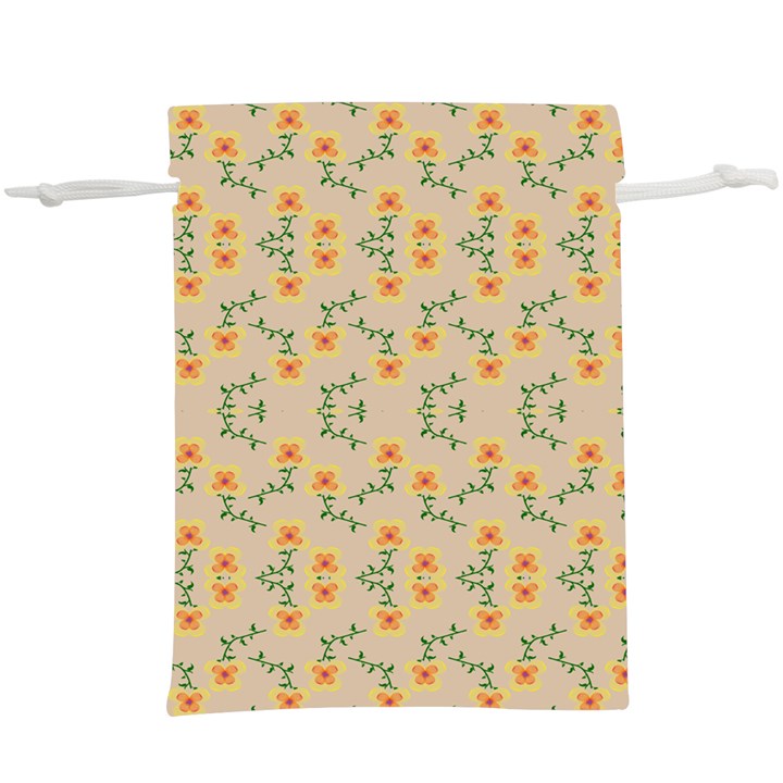 Flowers Pattern  Lightweight Drawstring Pouch (XL)