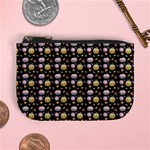 Shiny Pumpkins On Black Background Mini Coin Purse Front