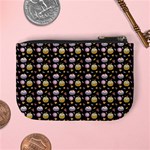 Shiny Pumpkins On Black Background Mini Coin Purse Back