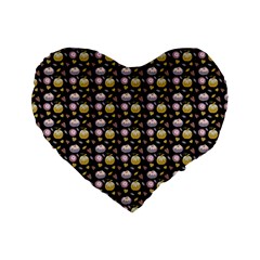 Shiny Pumpkins On Black Background Standard 16  Premium Heart Shape Cushions by SychEva