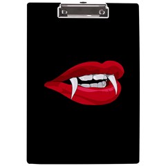 Glam Lipstick Vampire Teeth A4 Clipboard by VernenInk